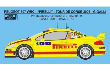 Decal – Peugeot 307 WRC Tour de Corse 2006 - G.Galli 1/43